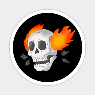 The skull on fire Magnet